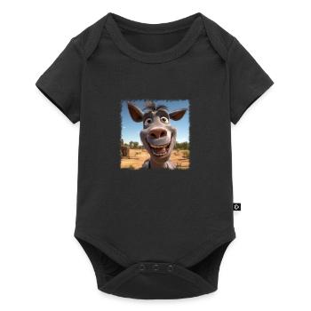 âne fou - Body à manches courtes Premium Bébé - noir - Devant