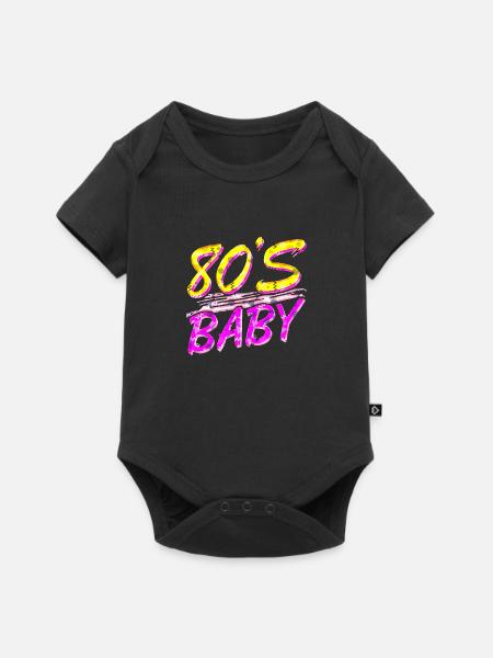 80s rétro vintage drôle 70s nostalgie musique amour - Body à manches courtes Premium Bébé - noir