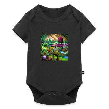 Futuristischer Garten - Baby Premium Kurzarmbody - Schwarz - Vorne
