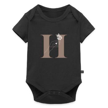 letter H Magic butterfly - Baby Premium short-sleeve bodysuit - black - Front