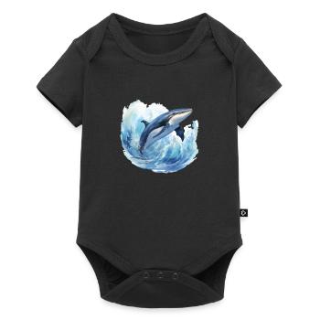 Whale in the Arctic Arctic Ocean Blue Ocean - Baby Premium short-sleeve bodysuit - black - Front