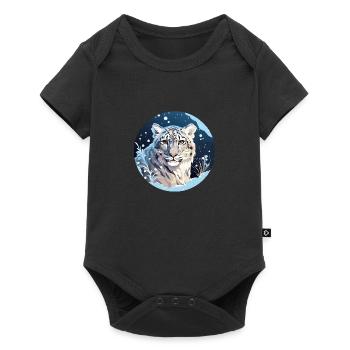 Léopard des neiges - Body à manches courtes Premium Bébé - noir - Devant