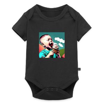 Eis - Baby Premium Kurzarmbody - Schwarz - Vorne