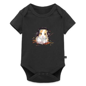 Mikey the audiophile hamster - Baby Premium short-sleeve bodysuit - black - Front