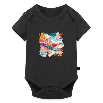 Patchwork de tissu n°3 - Body à manches courtes Premium Bébé - noir - Devant