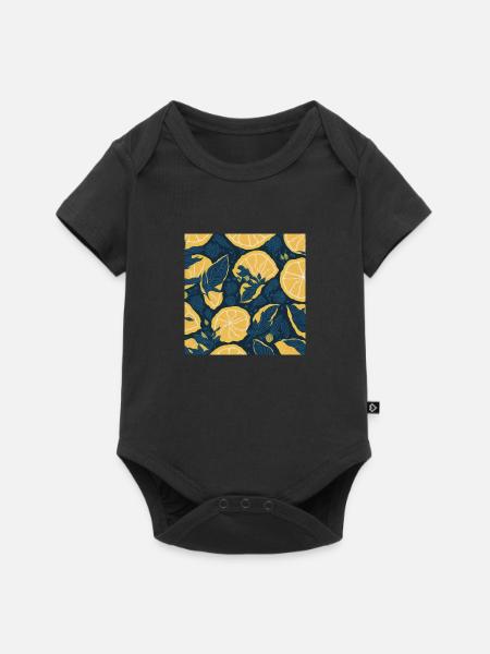 Zitrone - Baby Premium Kurzarmbody - Schwarz