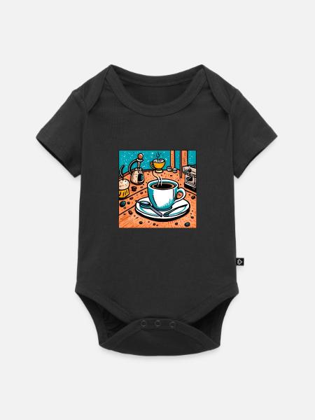 Kaffeeliebhaber - Baby Premium Kurzarmbody - Schwarz