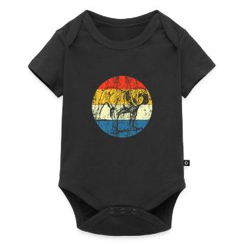 Vintage Dog retro sunse - Baby Premium short-sleeve bodysuit - black - Front