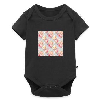 Roses Seamless Pattern Beautiful Elegant Aesthetic - Baby Premium short-sleeve bodysuit - black - Front