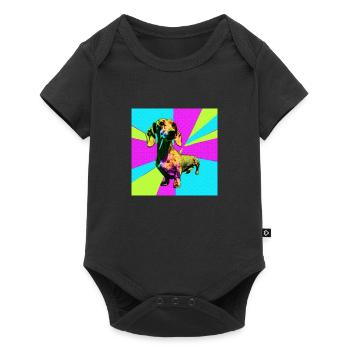 Dachshund Pop Art - Baby Premium short-sleeve bodysuit - black - Front