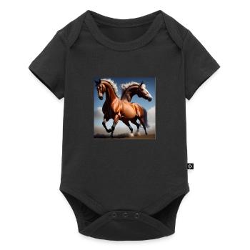 Wildpferde Hemd - Baby Premium Kurzarmbody - Schwarz - Vorne