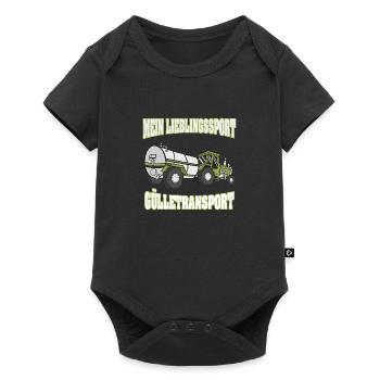 Mein Lieblingssport Gülletransport Bauer Landwirt - Baby Premium Kurzarmbody - Schwarz - Vorne