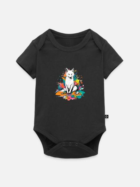 Niedrig der Wolfshund - Baby Premium Kurzarmbody - Schwarz
