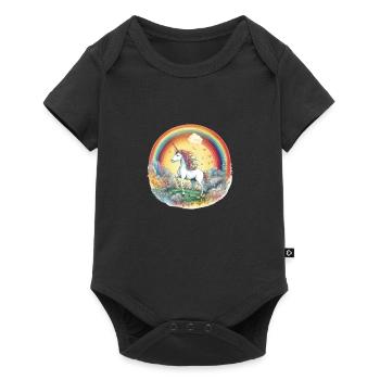Enchanted Rainbow: Magical Unicorn - Baby Premium short-sleeve bodysuit - black - Front