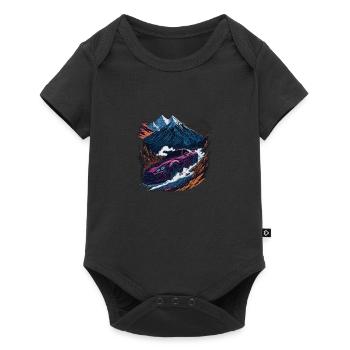 Voitures de course en montagne - Body à manches courtes Premium Bébé - noir - Devant