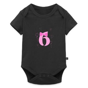 6e anniversaire fille - Body à manches courtes Premium Bébé - noir - Devant