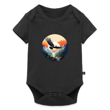 Majestic eagle in mountain scenery - Baby Premium short-sleeve bodysuit - black - Front