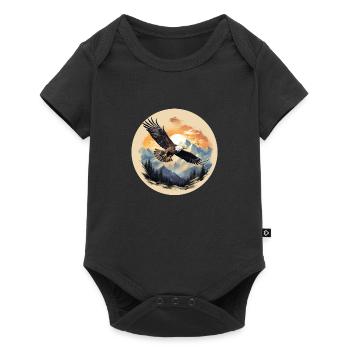Eagle flight - eagle over mountain peaks - Baby Premium short-sleeve bodysuit - black - Front