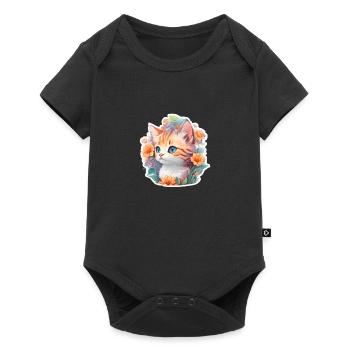 cute baby cat - Baby Premium short-sleeve bodysuit - black - Front