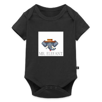 Mr Elefant - Baby Premium Kurzarmbody - Schwarz - Vorne