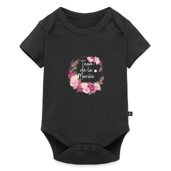 Team de la mariée floral - Body à manches courtes Premium Bébé - noir - Devant