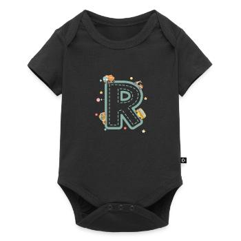 Letter r vehicle - personalized child gift - Baby Premium short-sleeve bodysuit - black - Front