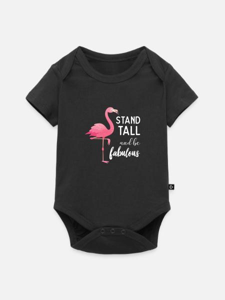 Fabelhafter Flamingo - Baby Premium Kurzarmbody - Schwarz