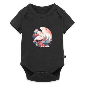fantasy flamingo - Baby Premium short-sleeve bodysuit - black - Front