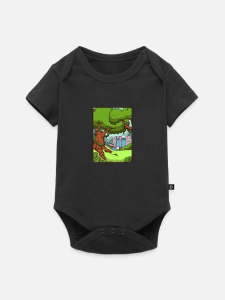 Dschungel-Hintergrund - Baby Premium Kurzarmbody - Schwarz