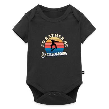 I’D Rather be Skateboarding - Baby Premium short-sleeve bodysuit - black - Front