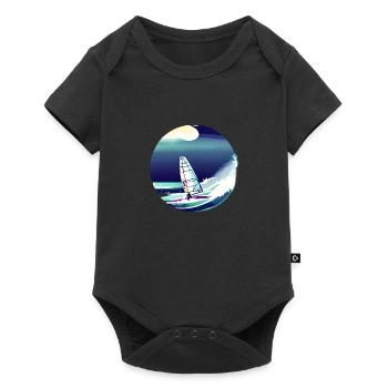 Windsurfing Kitesurfer Windsurfer Kitesurfing - Baby Premium Kurzarmbody - Schwarz - Vorne
