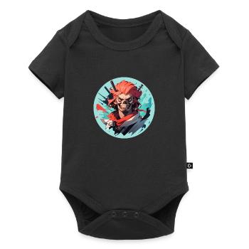 Pirat 2 - Baby Premium Kurzarmbody - Schwarz - Vorne