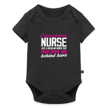 correctional nurse more brave Design for a prison - Baby Premium Kurzarmbody - Schwarz - Vorne