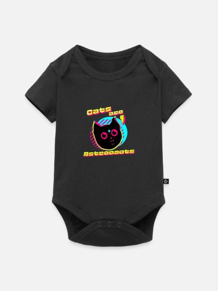 Cats are Astronauts - Baby Premium Kurzarmbody - Schwarz