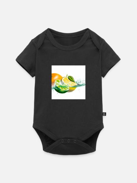 Zitrusfrüchte Splash - Baby Premium Kurzarmbody - Schwarz