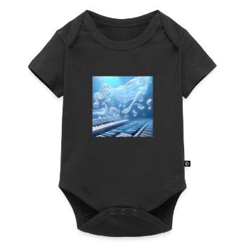 Musik liegt in der Luft - Baby Premium Kurzarmbody - Schwarz - Vorne