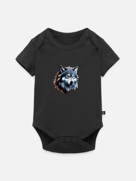 Wolf - Baby Premium Kurzarmbody - Schwarz