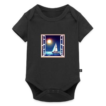 Segeln Segelsport Segler Segelschiff Segelboot - Baby Premium Kurzarmbody - Schwarz - Vorne