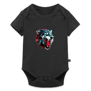wolf - Baby Premium short-sleeve bodysuit - black - Front