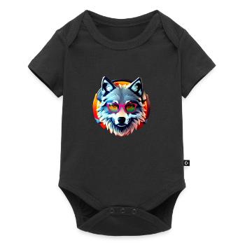 loup - Body à manches courtes Premium Bébé - noir - Devant