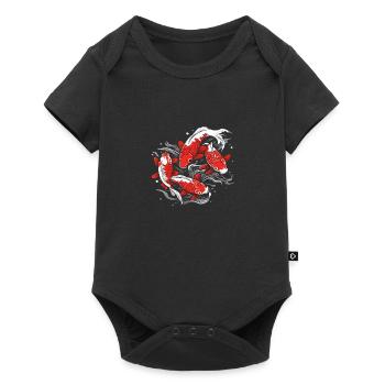 A school of Japanese koi fish - Baby Premium short-sleeve bodysuit - black - Front