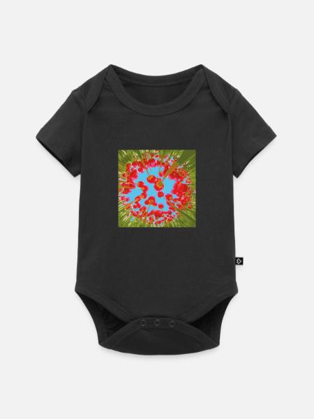 TULPEN - Baby Premium Kurzarmbody - Schwarz