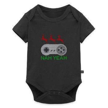 Ja nein Ugly Christmas Gaming - Baby Premium Kurzarmbody - Schwarz - Vorne