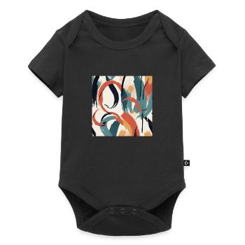 Modernes Pinselstrichdesign - Baby Premium Kurzarmbody - Schwarz - Vorne