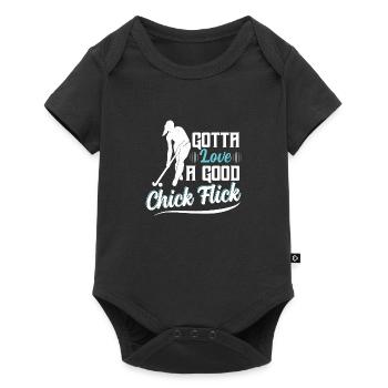 Gotta Love A Good Chick Flick Field Hockey Player - Baby Premium Kurzarmbody - Schwarz - Vorne