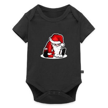 Sitting Santa Puppet - White - Baby Premium Kurzarmbody - Schwarz - Vorne