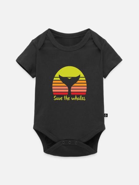 Save The Whales - Baby Premium Kurzarmbody - Schwarz