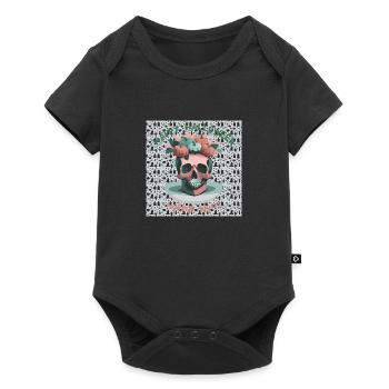 Happy Halloween Totenkopf + Kürbis | Horror Night - Baby Premium Kurzarmbody - Schwarz - Vorne