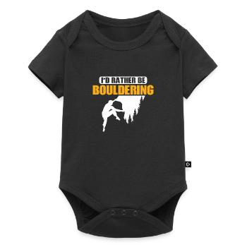 I'd Rather Be Bouldering Climbing Boulder - Baby Premium short-sleeve bodysuit - black - Front