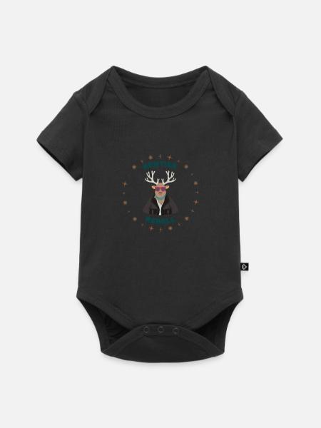 Rentier rocking Rebell - Baby Premium Kurzarmbody - Schwarz